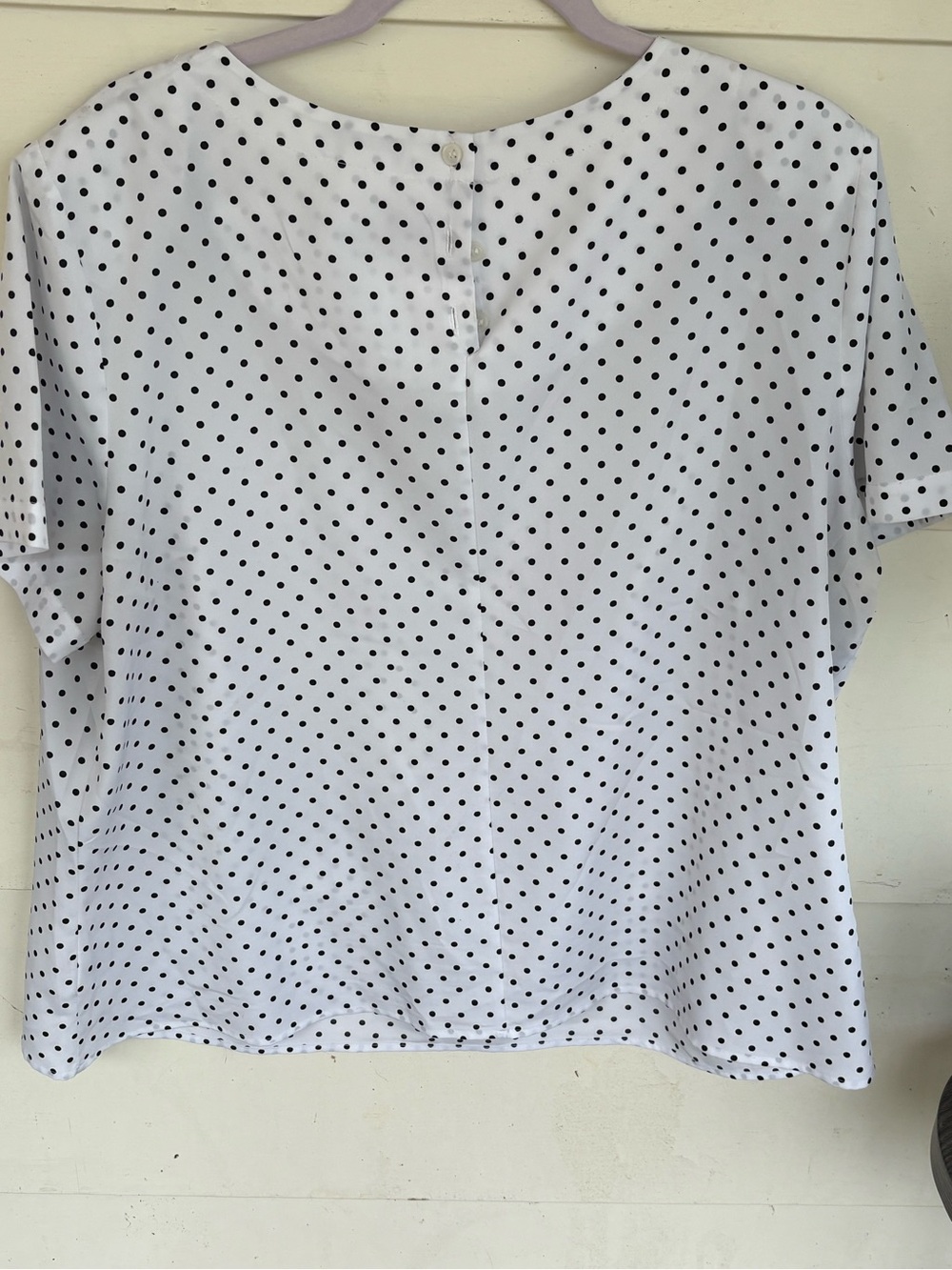 Liz Baker White Short Sleeve Top with Black Polka Dots - Picture 5 of 5
